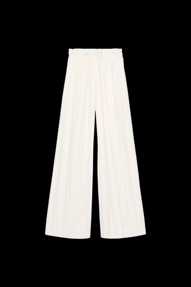 Zara ZW COLLECTION PALAZZO PANTS - Oyster-white - Image 0