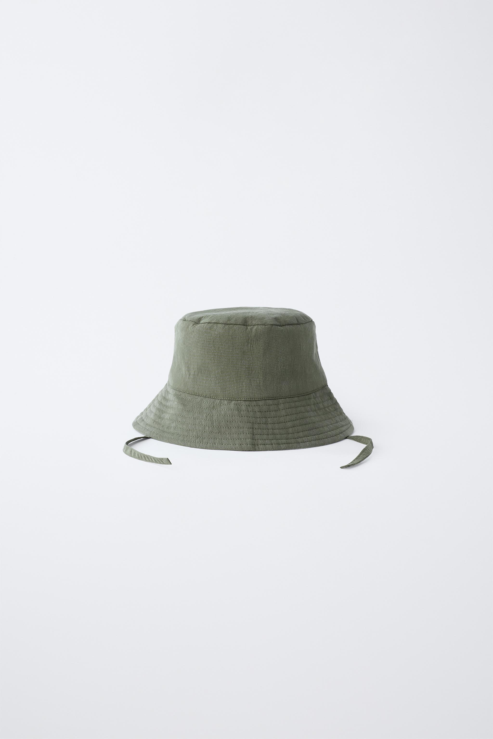 FAUX SHEARLING AND CORDUROY BUCKET HAT - Khaki | ZARA Australia