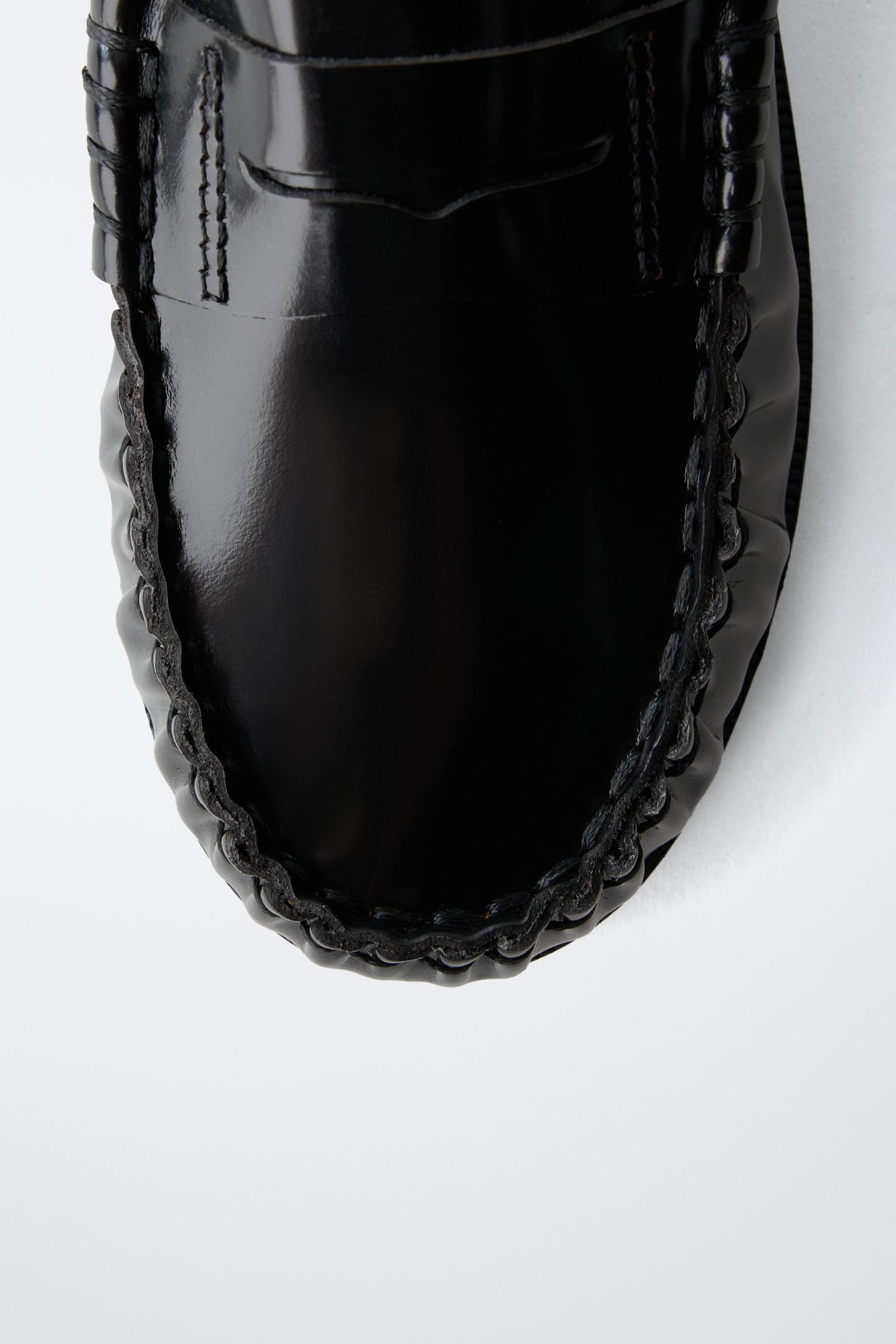Детские туфли Zara Leather, цвет: Чёрный — фото 6