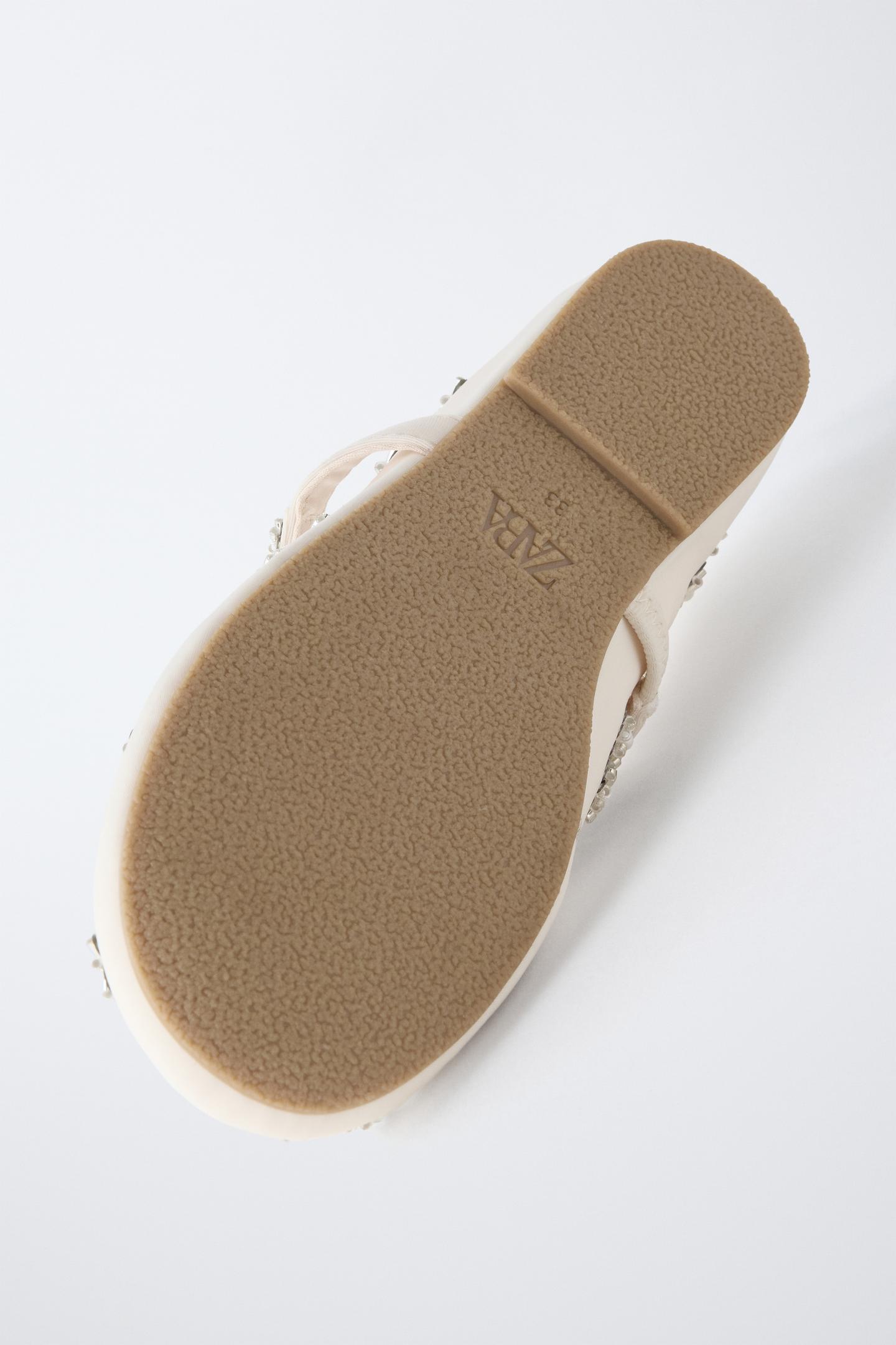 Детские балетки Zara Rhinestone Ballet Flats, цвет: Молочный белый — фото 7