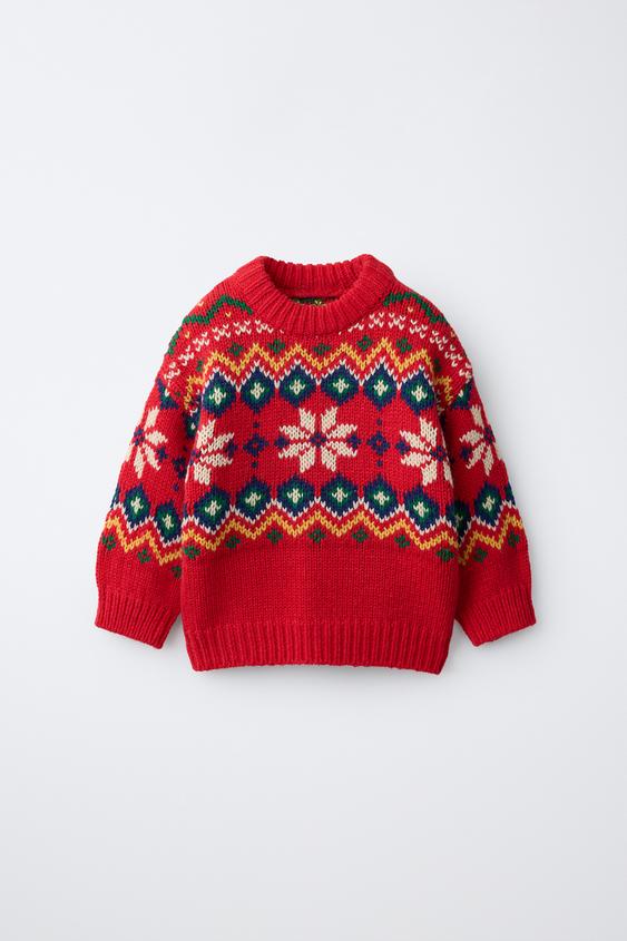 JACQUARD WOOL BLEND KNIT JUMPER - Red de Zara - Imagen 0