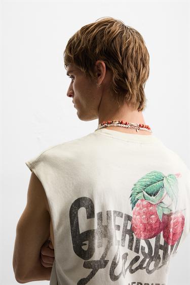 PRINTED TANK TOP - Oyster-white by Zara - Image 5
