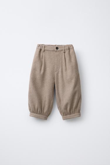 Zara WOOL BLOOMER PANTS - taupe brown - Image 0