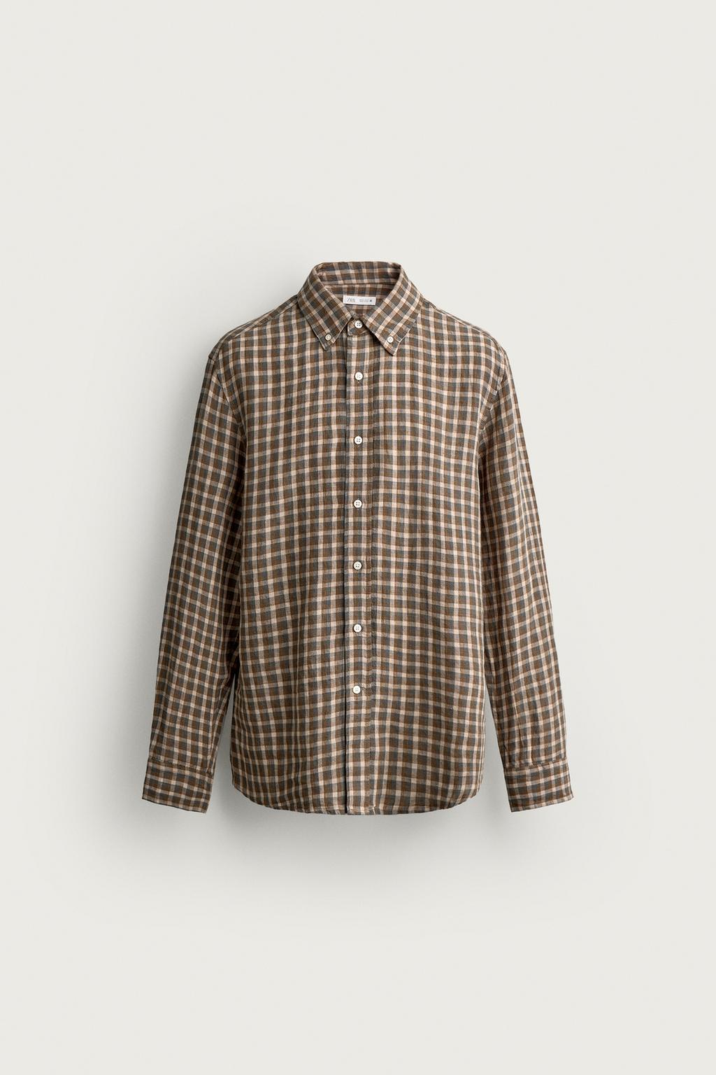 100% LINEN CHECK SHIRT