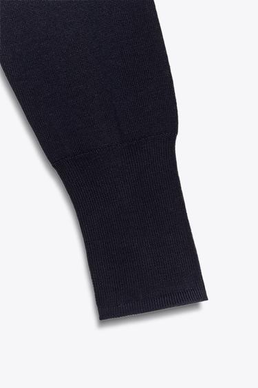 PLAIN KNIT SWEATER WITH KNOT - Navy blue by Zara - Image 7