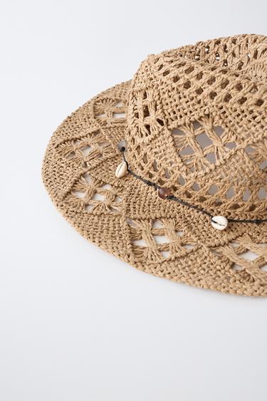 COWBOY HAT WITH SHELLS - Brown by Zara - Image 1