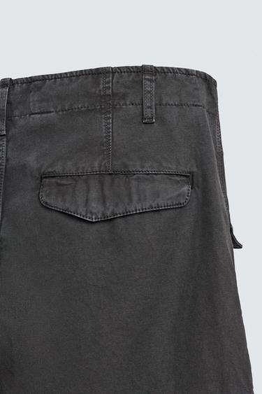 PANTALON BATTLE COUPE DÉCONTRACTÉE DÉLAVÉ - Bleu de Zara - Image 10