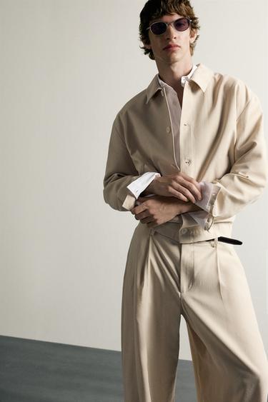 FLUID BOXY FIT OVERSHIRT - Beige by Zara