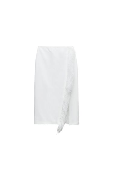 ZW COLLECTION FEATHER MIDI SKIRT