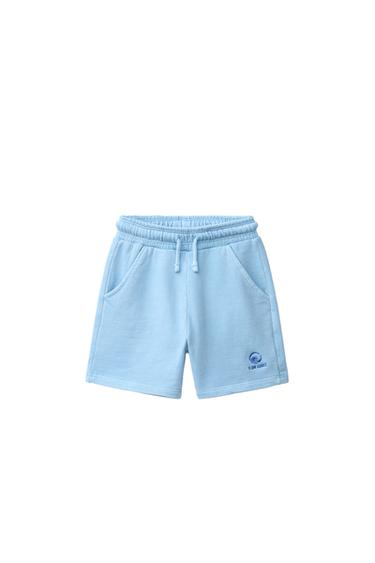 برمودا قطيفة GARMENT DYE مطرزة - أزرق فاتح الخاص بـ Zara