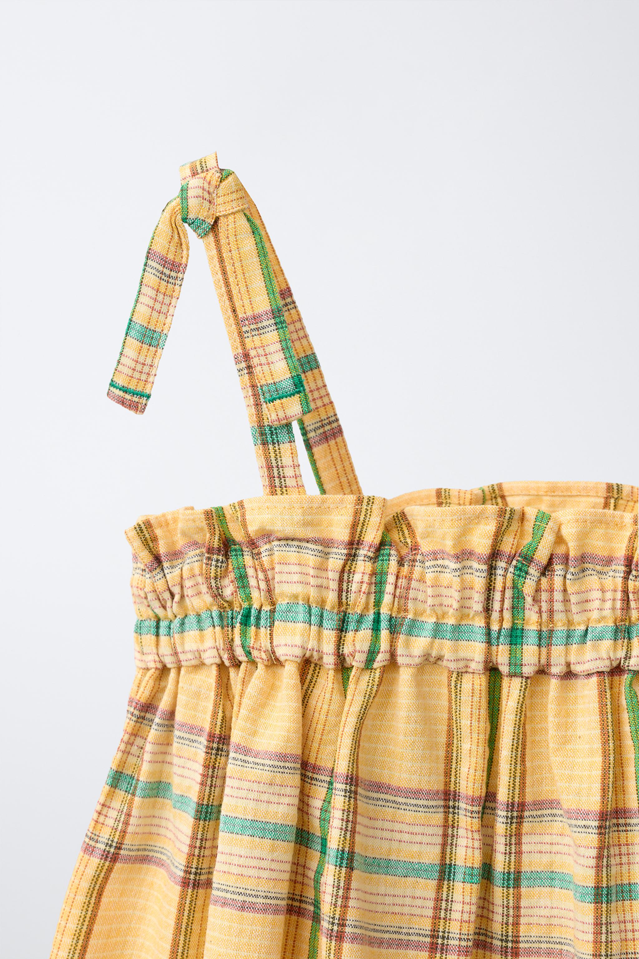 EMBROIDERED CHECK TEXTURED DRESS