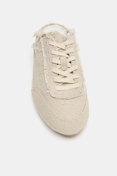 DISTRESSED MULE SNEAKERS - Ecru White by Zara - Image 4
