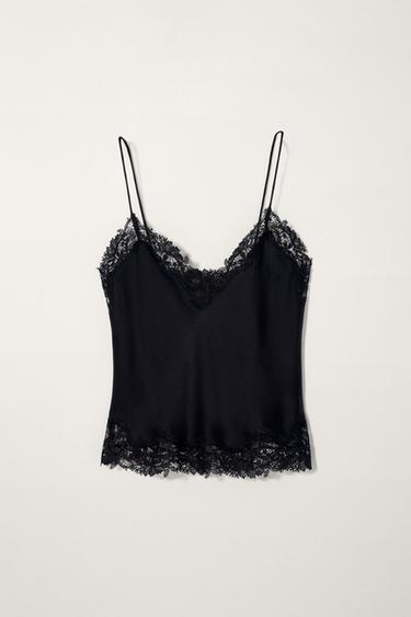 SILK CAMISOLE TOP KATE MOSS X ZARA - Black by Zara
