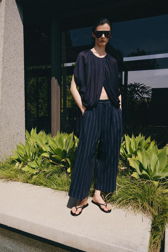 STRIPED LINEN PANTS ZW COLLECTION from Zara - $89.90