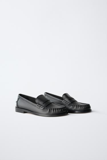 MOCASSINS EN CUIR - Noir de Zara - Image 1