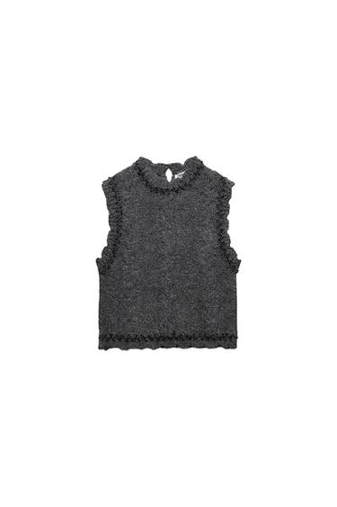 BEADED KNIT VEST