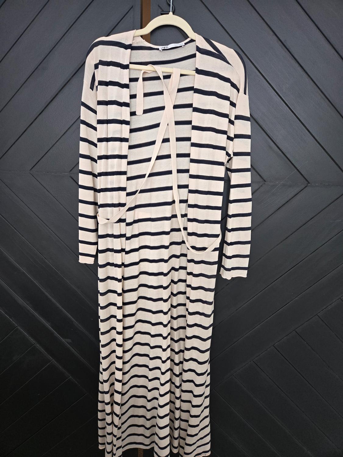 LONG STRIPED KNIT CARDIGAN - Image 3