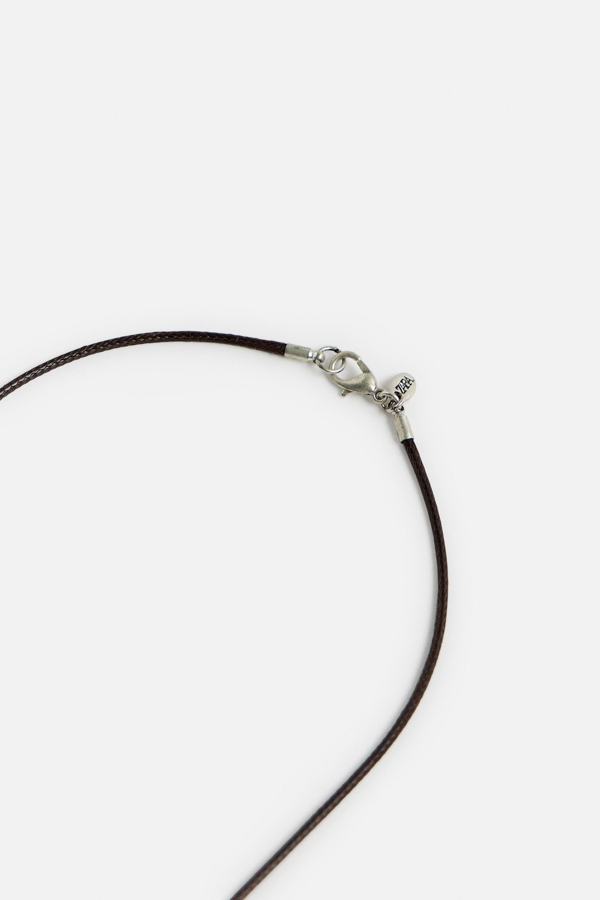【ZARA】ペンダントコードネックレス ブラウン | 8435/423/700 ペンダントコードネックレス - ブラウン | ZARA Japan / 日本