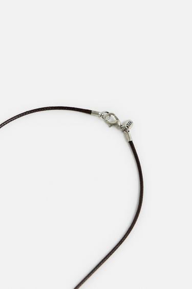 CORD NECKLACE WITH PENDANTS - Brown by Zara - Image 4