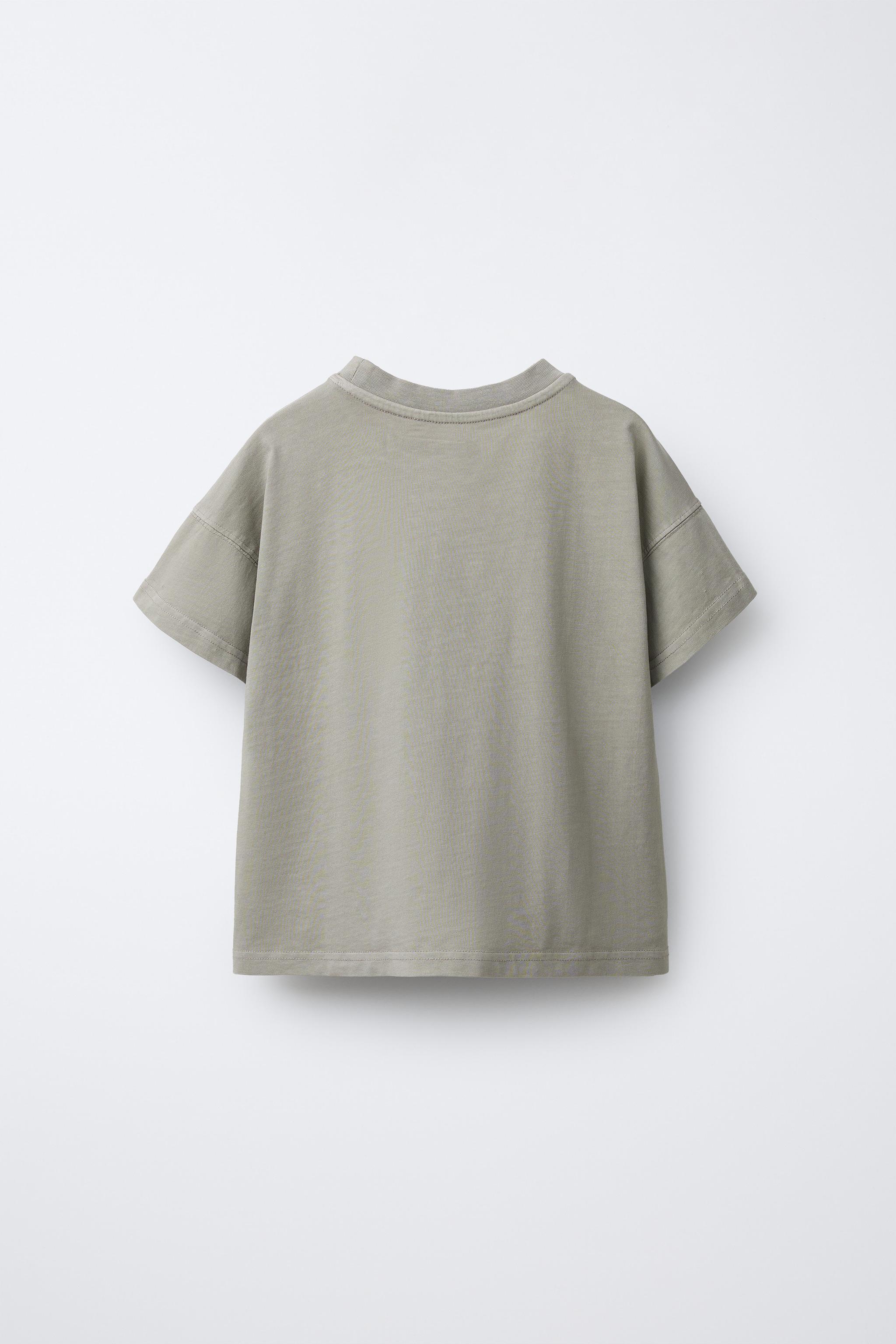 T-SHIRT EFFET DÉLAVÉ ÉTIQUETTE