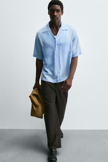 CHEMISE LYOCELL - LIN - Bleu ciel de Zara - Image 6