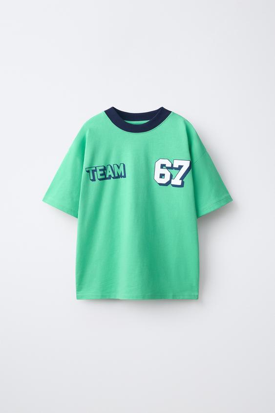 CAMISETA ESTAMPADA TEAM SIX SEVEN - Verde de Zara - Imagen 0