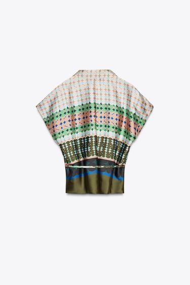 CHEMISE SATINÉE IMPRIMÉE - Multicolore de Zara - Image 5