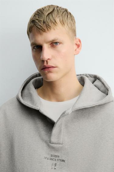 HOODIE POUCH POCKET X SR_A - Grey marl by Zara