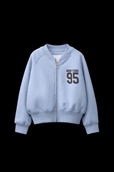 JOGGING FLEECE BOMBER JACKET - Light blue by Zara - Image 0