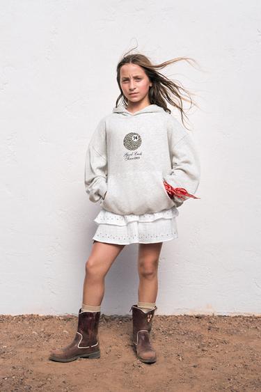 Zara RUFFLE STUD SKORT - Oyster-white