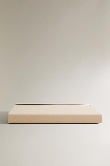 FOLDER WITH LINEN CLOSURE - Ecru by Zara - Image 4