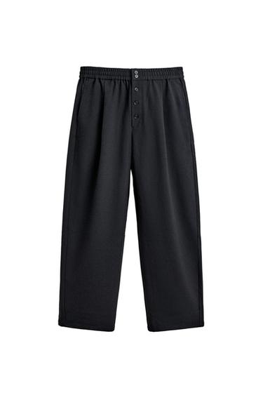 RELAXED FIT PINSTRIPE TROUSERS - Navy blue by Zara