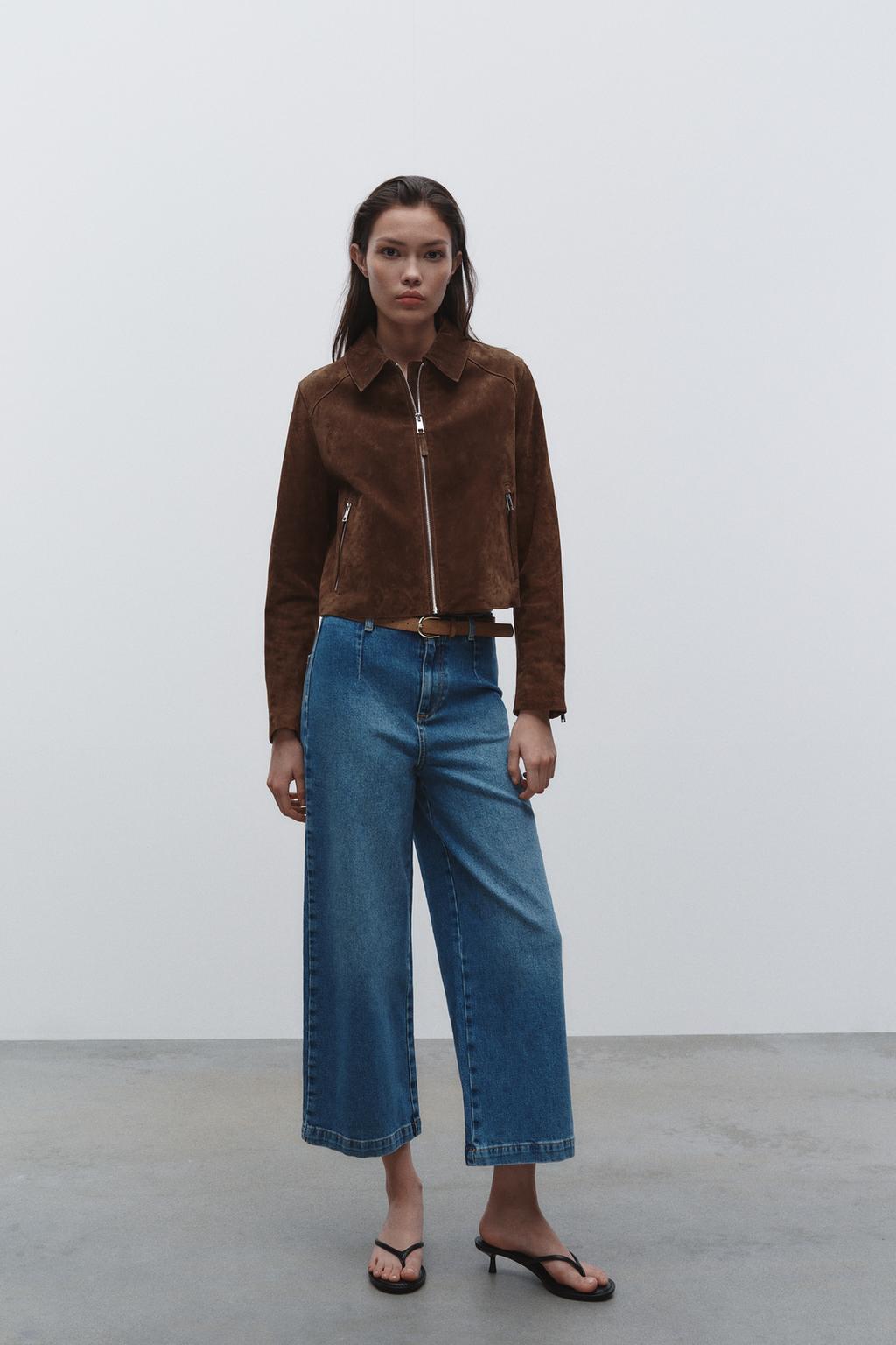 Thumbnail image for Z1975 WIDE-LEG CROPPED HIGH-WAIST BELTED JEANS