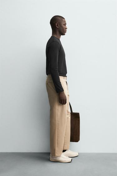 BASIC SLIM FIT T-SHIRT - Black by Zara - Image 3