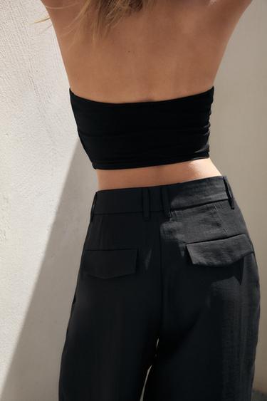 PANTALON DOUBLE PLI PATTES DE BOUTONNAGE - Noir de Zara - Image 5