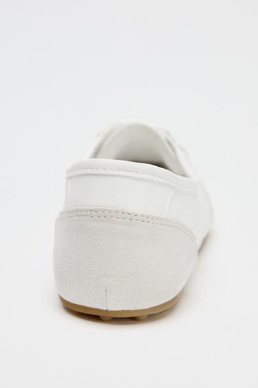 DERBYS COMBINÉES PLATES - Blanc de Zara - Image 5
