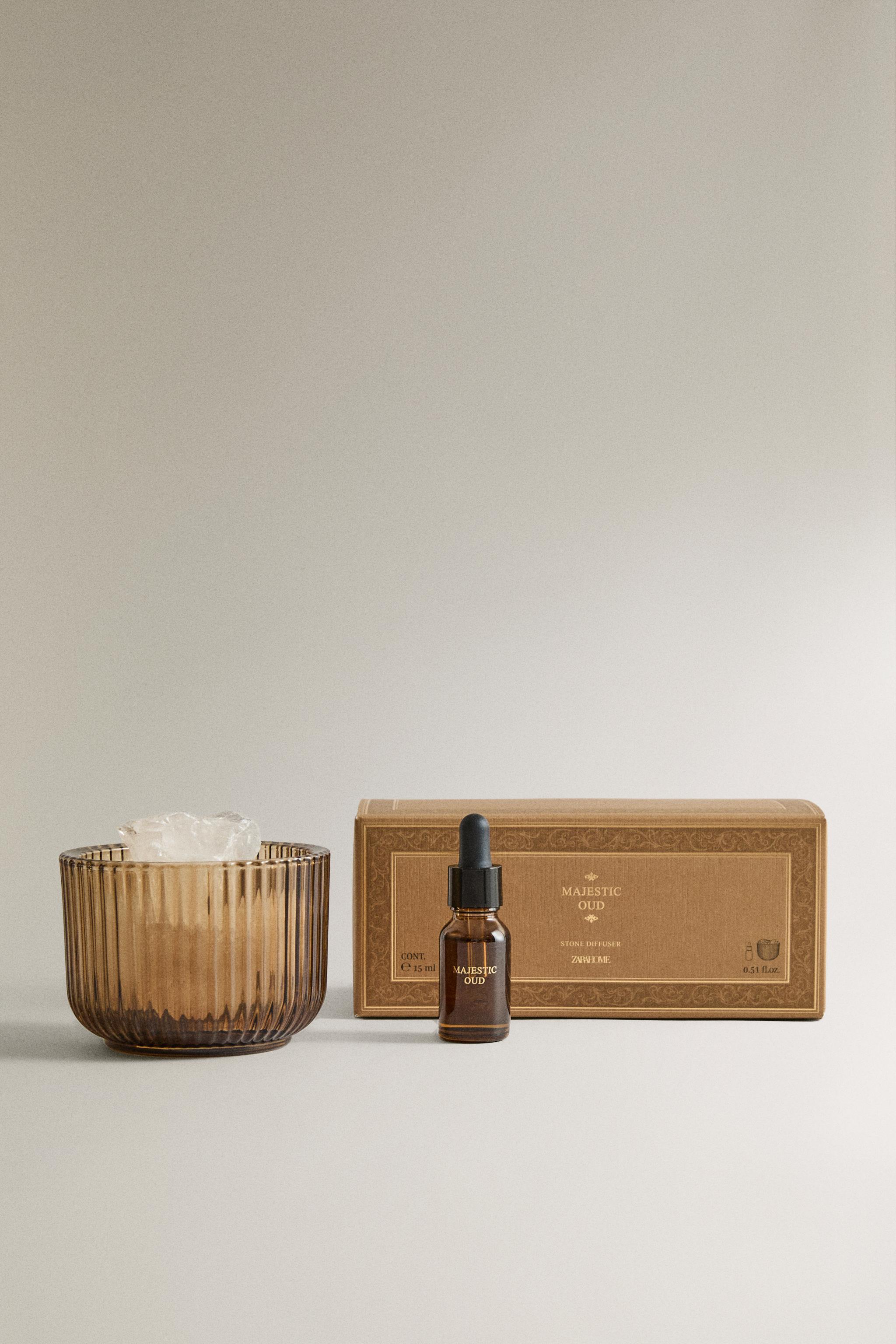 MAJESTIC OUD STONE AND OIL SET — Dark brown