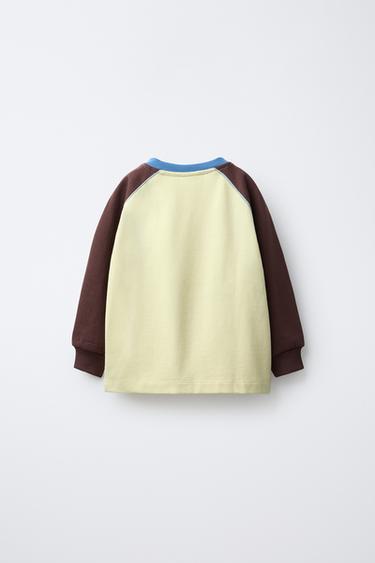 CONTRAST RAGLAN SLEEVE T-SHIRT - Yellow by Zara - Image 1