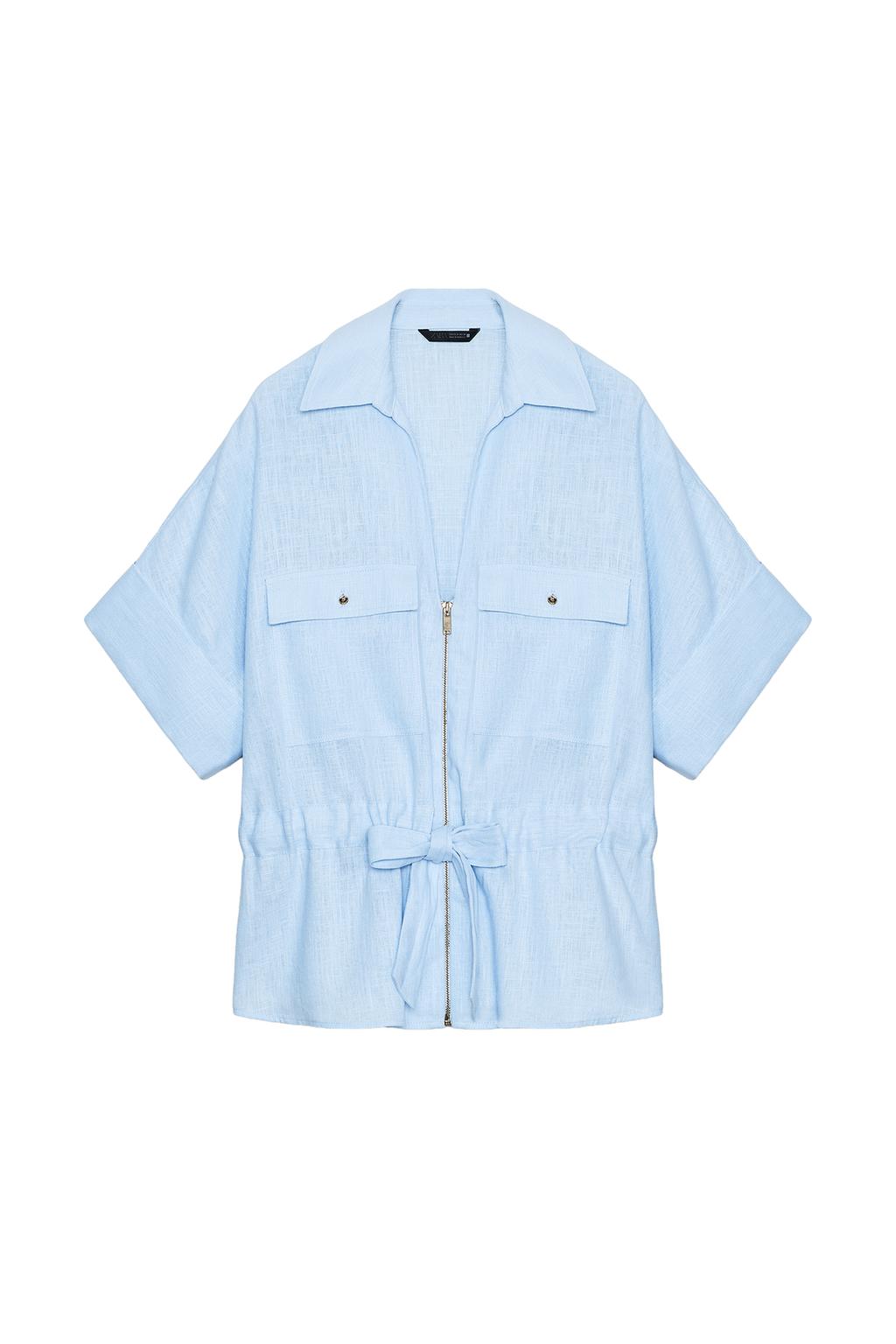 LINEN BLEND SAFARI SHIRT - image 3