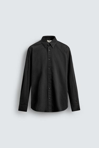 LIMITED EDITION RELAXED FIT COTTON SHIRT - Anthracite grey by Zara