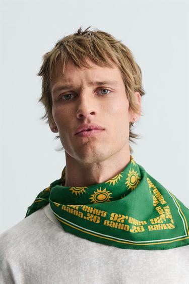 BANDANA ESTAMPADO GRÁFICOS - Verde de Zara - Imagen 0