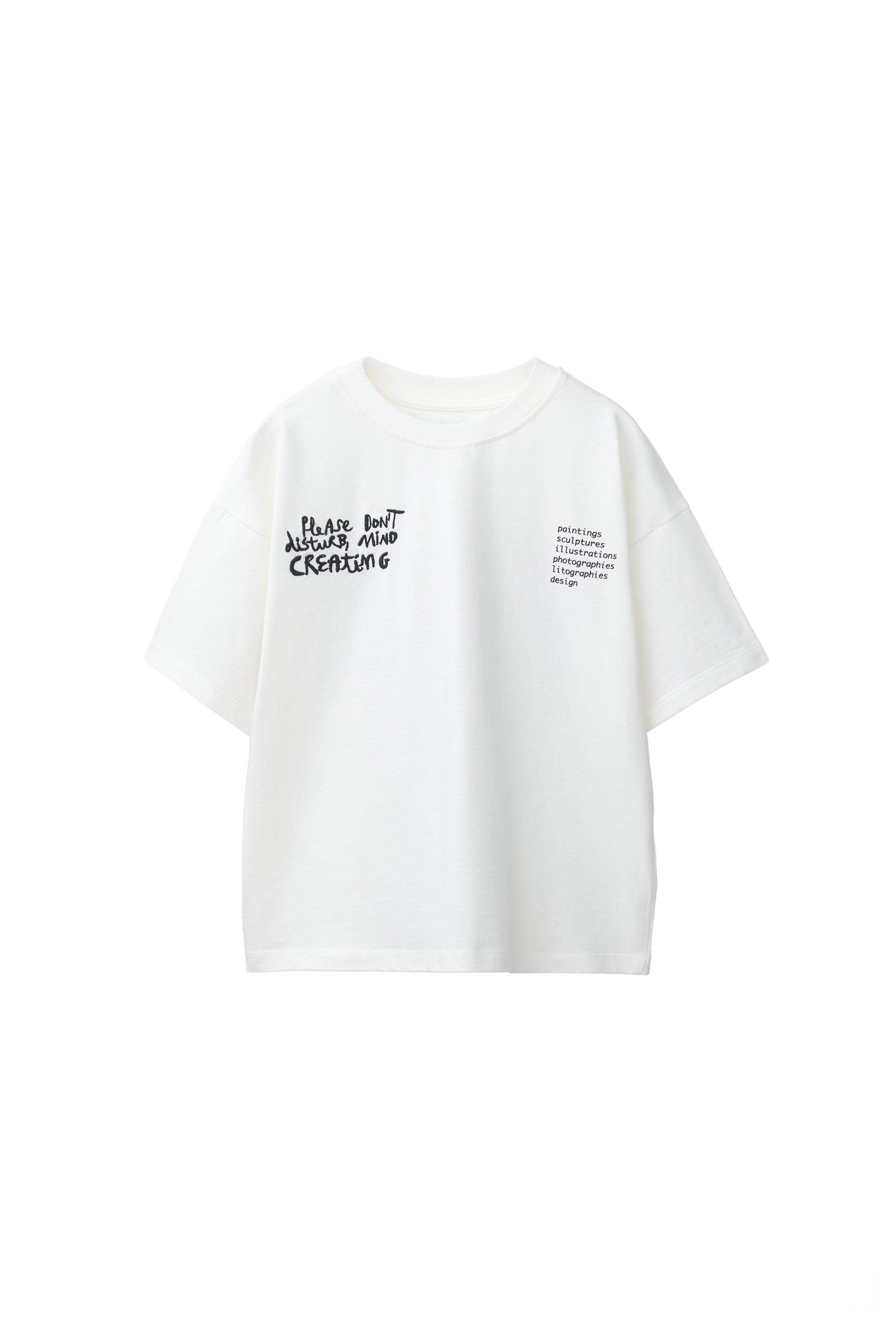 テキストプリントTシャツ - オフホワイト | ZARA Japan / 日本