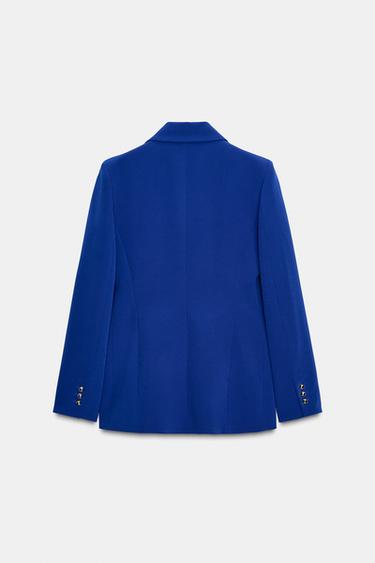 VESTE À BOUTONNAGE CROISÉ AVEC ÉPAULETTES - Bleu roi de Zara - Image 4