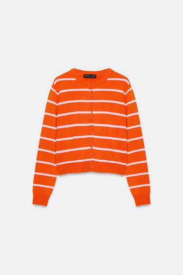 GILET EN MAILLE À RAYURES - Multicolore de Zara