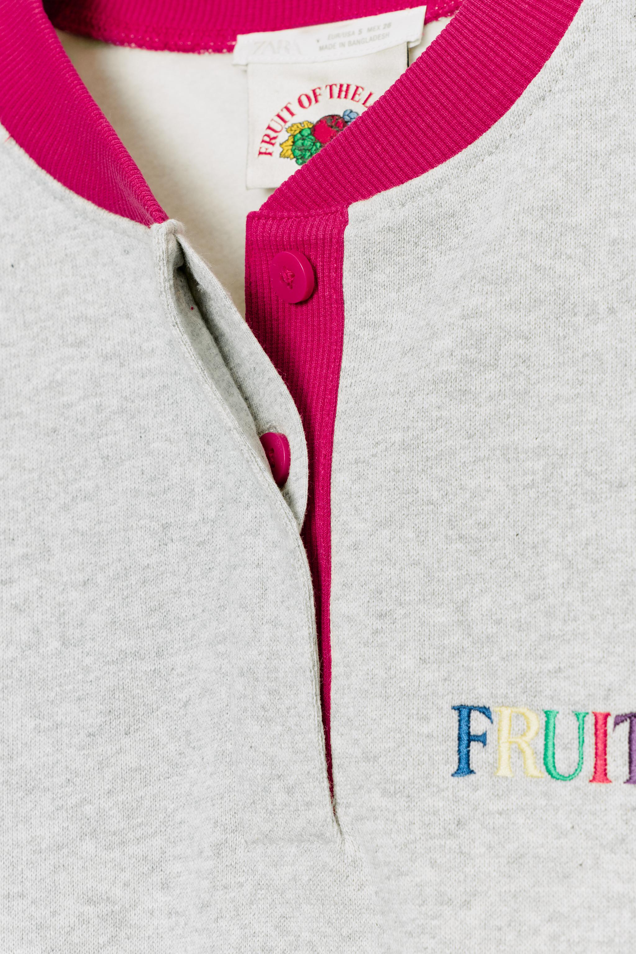 Zara FRUIT OF THE LOOM™ KONTRAST SWEATSHIRT görsel 4