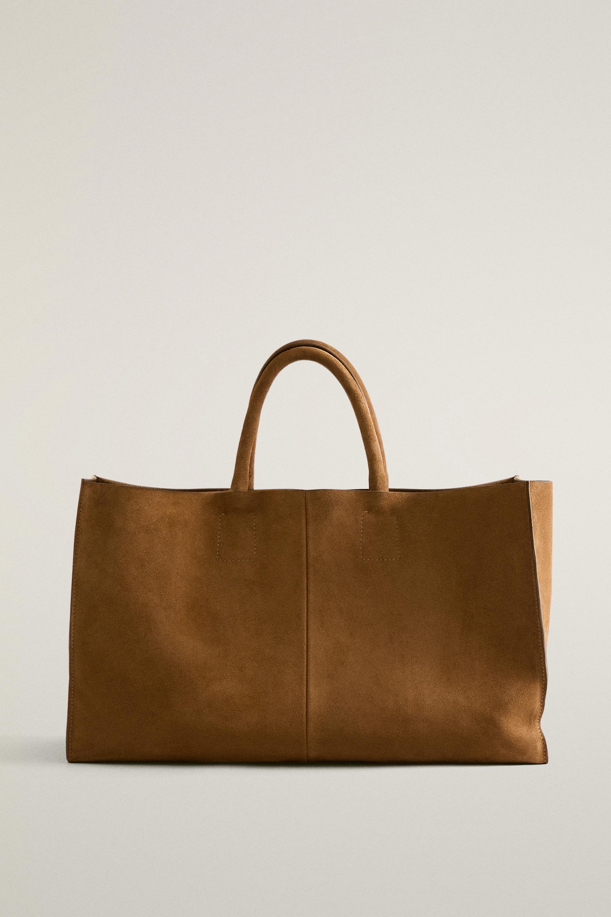 LEATHER SUEDE TOTE BAG