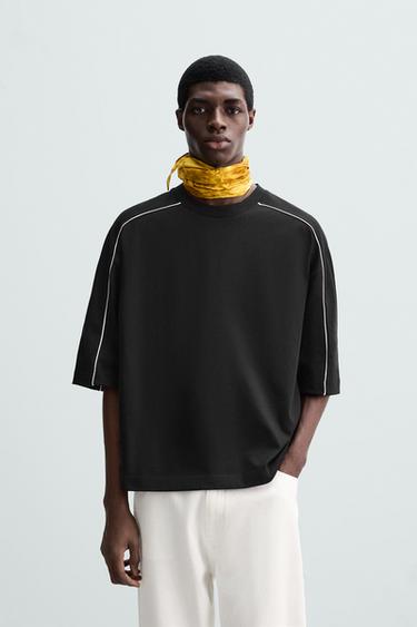 CONTRAST TRIM SWEATSHIRT - Black by Zara