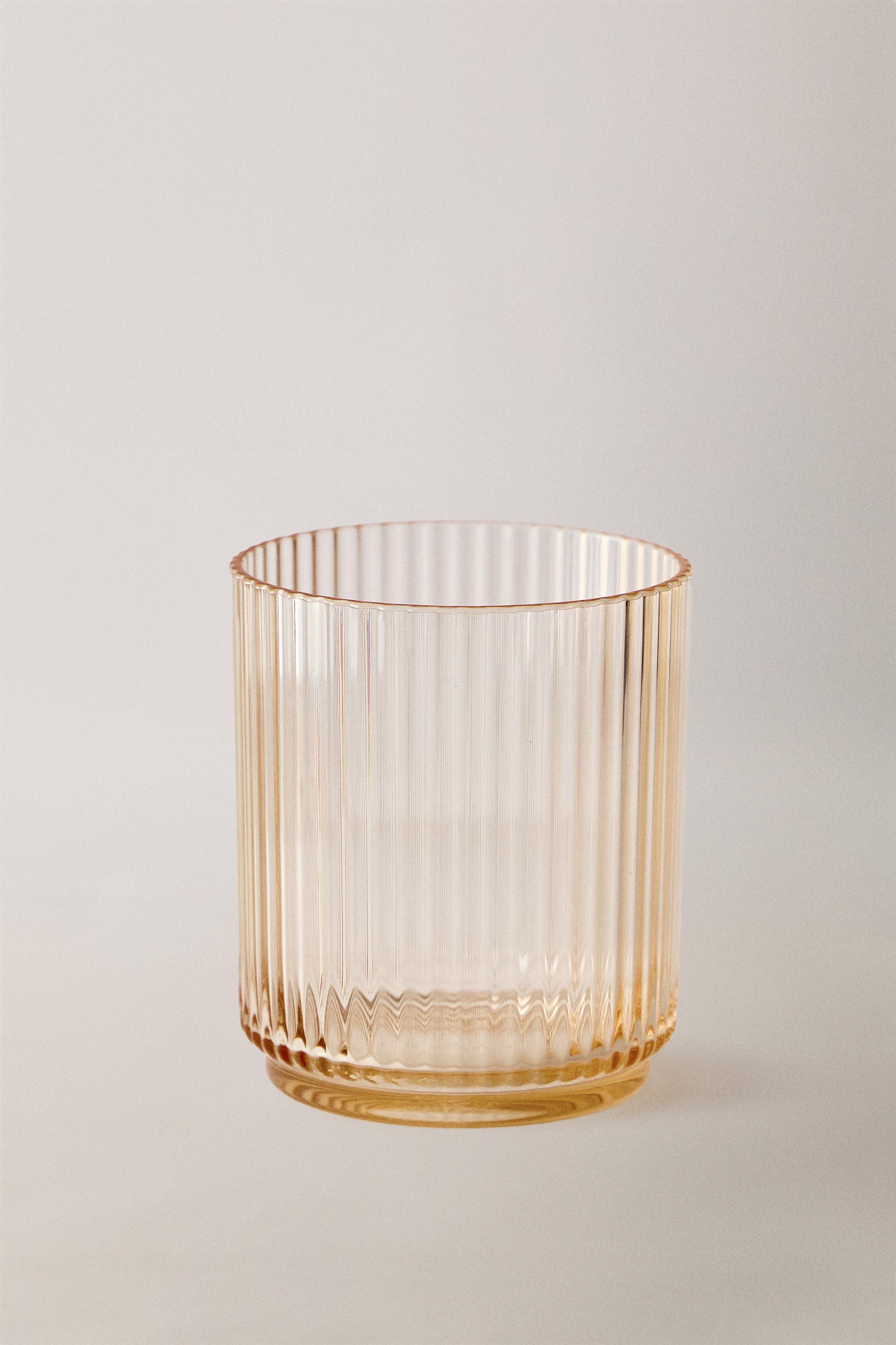 STRIPED ACRYLIC TUMBLER — Yellow