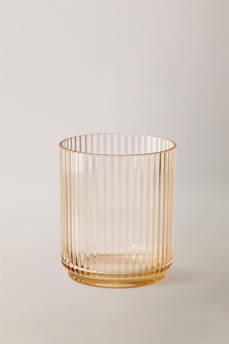 STRIPED ACRYLIC TUMBLER — Yellow