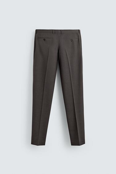 TEXTURED SUIT TROUSERS - Brown by Zara - Image 5